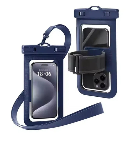 2 in 1 Waterproof Armband Bag Phone Case for IPhone 16 15 14 13 12 11 Pro Max IPhone16 ProMax Swim Dry Pouch Cover with Lanyard