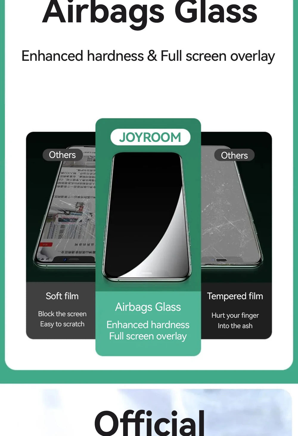 Joyroom 3/2/1PCS HD Glass For iPhone 17 16 15 Pro Max Screen Protector Full Screen Tempered Glass Protection For iPhone 17 16 15 RELUX.STORE