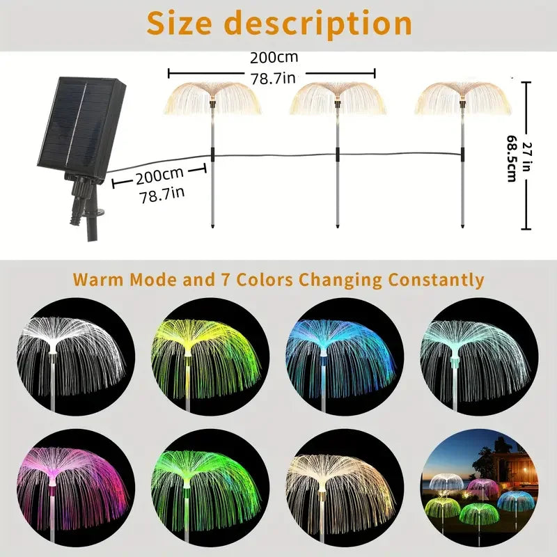 LED Solar Jellyfish Garden Lights Outdoor Waterproof Christmas Ornaments Yard Balcony Lawn Decoration Solar Powered Flowers Lamp