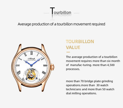Aesop Real Flying Tourbillon Movement Mechanical Watches Luxury Watch for Men Skeleton Tourbillon Watch Sapphire Official StoreS