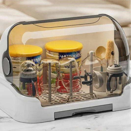 Baby Feeding Bottle Drain Rack Nipple Feeding Cup Holder with Cover Storage Drying Rack Bottle Cleaning and Drying Machine