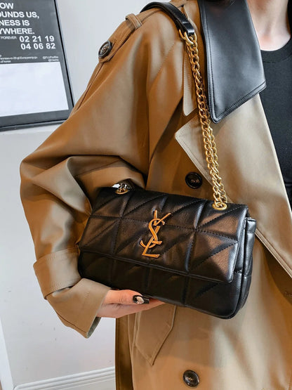 New Xiaoxiangfeng diamond grid chain bag, stylish and versatile, large capacity diagonal span small square bag RELUX.STORE