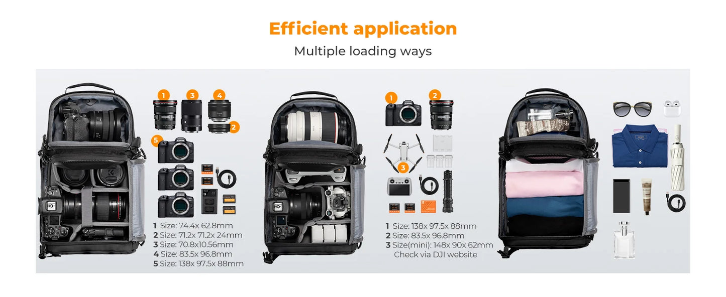 K&F Concept 10L Camera Sling Bag Hardshell Photographers Shoulder Bag Crossbody Backpack Camera Bag For Sony Canon Nikon DSLR