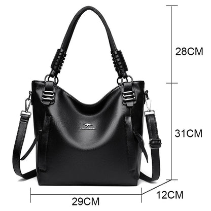 Luxury Soft Genuine Leather Handbag Fashion Women Shoulder Messenger Bag Solid Color Cowhide Tote Fashion Female Crossbody Sac RELUX.STORE