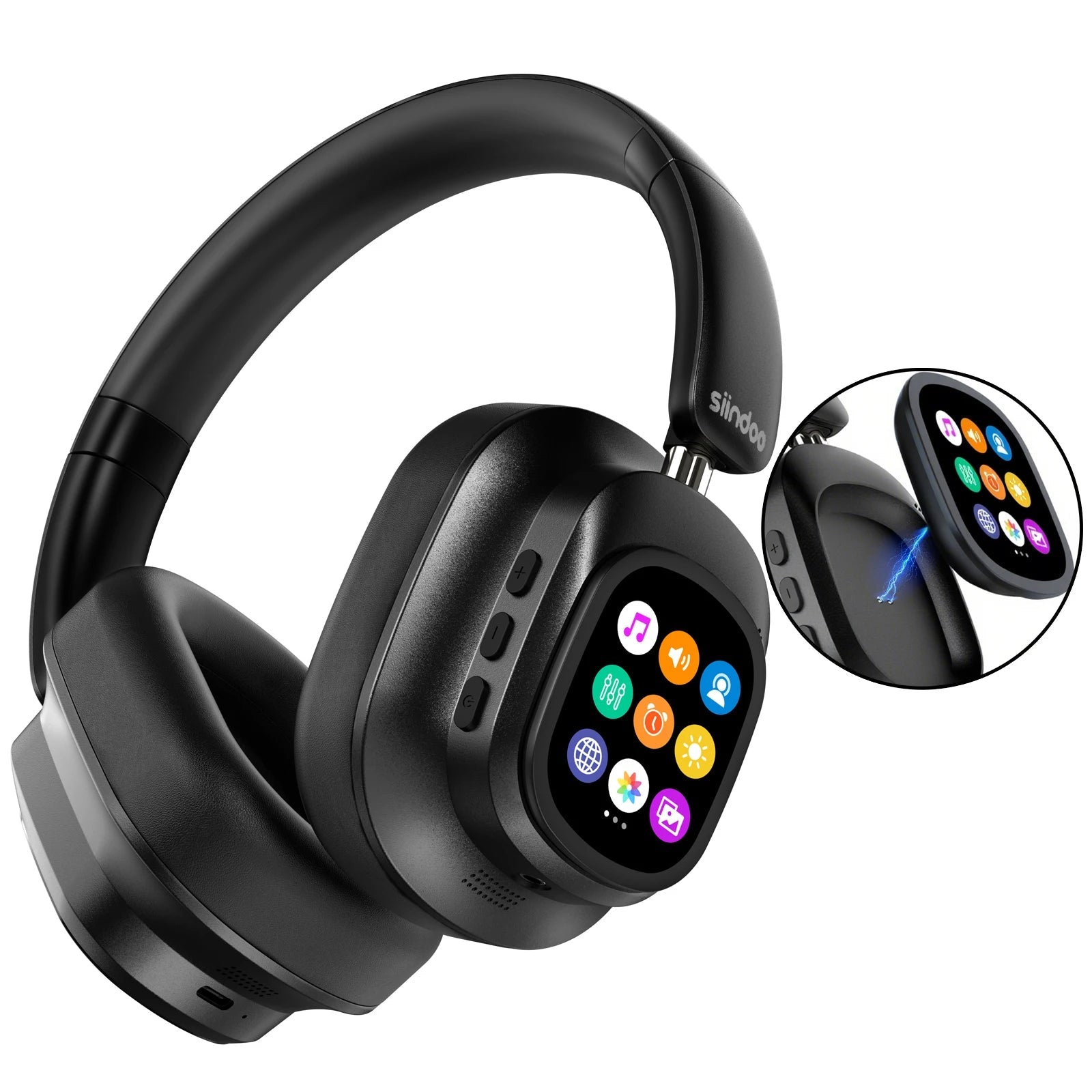 Siindoo JH-ANC930Plus Active Noise Cancelling Headphones, Hybrid Wireless Headphone With Multi Magnetic Touch Control LED Screen RELUX.STORE