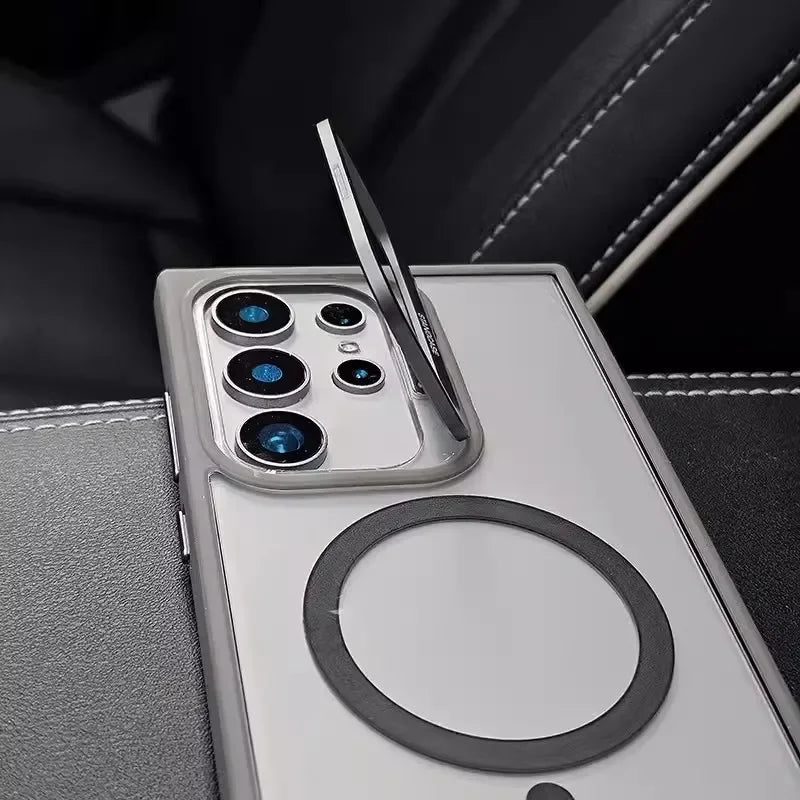 For Magsafe Hidden Holder Clear Case For Samsung Galaxy S25 S24 Ultra S22 Plus S23 FE Shockproof Magnetic Wirelesss Charge Cover RELUX.STORE
