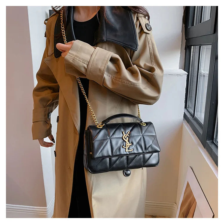 New Xiaoxiangfeng diamond grid chain bag, stylish and versatile, large capacity diagonal span small square bag RELUX.STORE