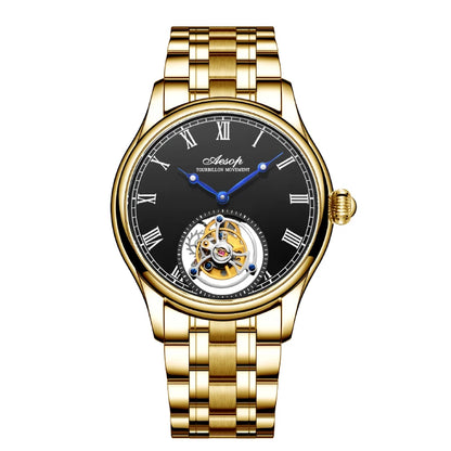 Aesop Real Flying Tourbillon Movement Mechanical Watches Luxury Watch for Men Skeleton Tourbillon Watch Sapphire Official StoreS