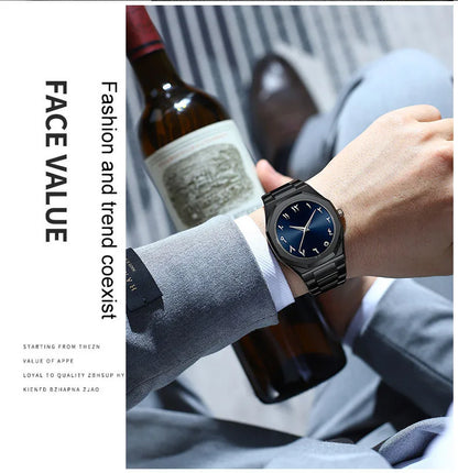 Stainless Steel Band Men Wrist Watches For Male Clock Top Brand Luxury Fashion Black Men Watches Quartz Wristwatches