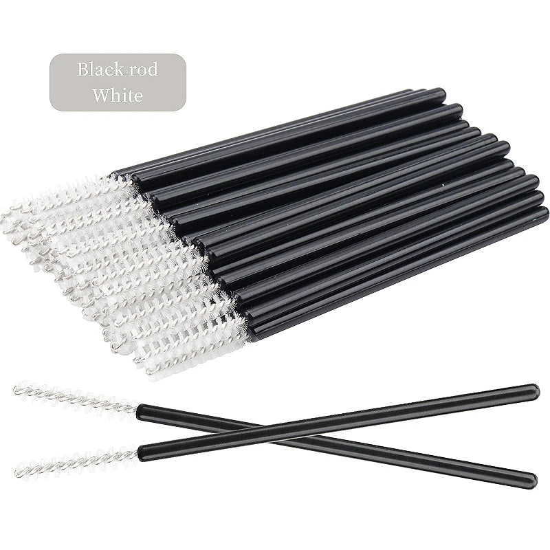 NEW 50Pcs Makeup Eyelash Brushes Disposable Crystal Eyebrow brush Diamond Handle Mascara Wand Applicator Lashes Extension Tools RELUX.STORE