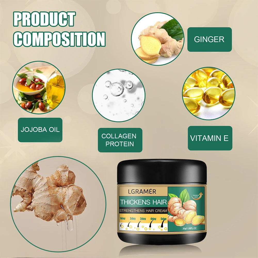 Ginger Hair Cream Deep Cleansing Promote Hair Growth Relieving Hair Loss Improving Scalp Stimulate Hair Follicle Smoothing Care RELUX.STORE