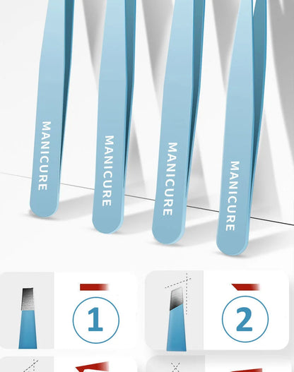 Eyebrow Tweezer Colorful Hair Beauty Fine Hairs Puller Stainless Steel Slanted Eye Brow Clips Removal Makeup Tools RELUX.STORE