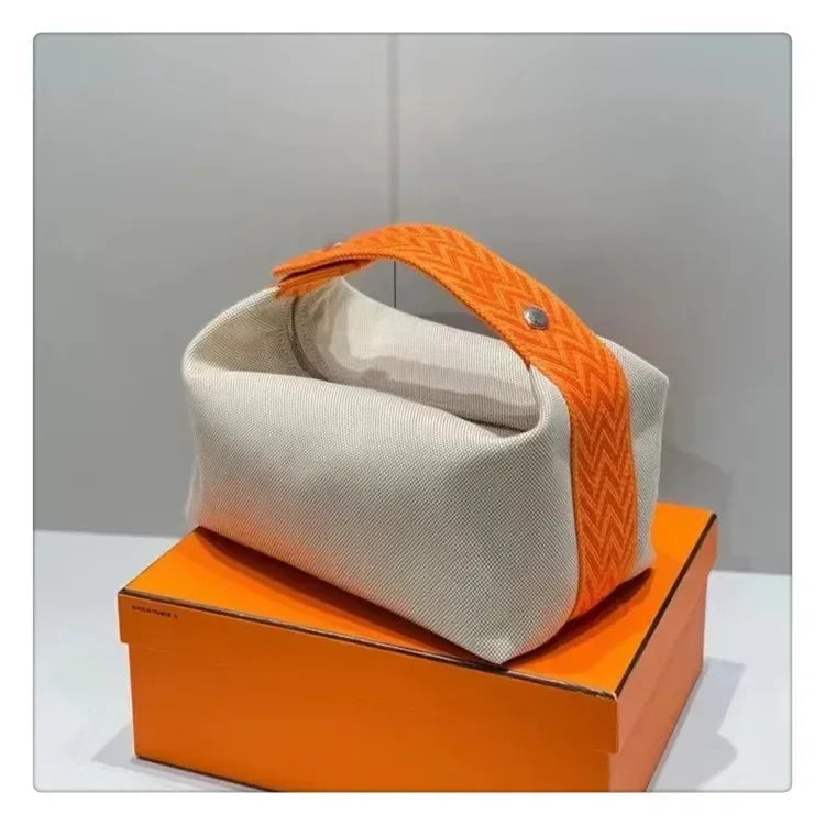 2024 New Large Capacity Canva Makeup Bag Soft Texture Fashionable Women's Shoulder Bag Color Blocking Handbag From China RELUX.STORE