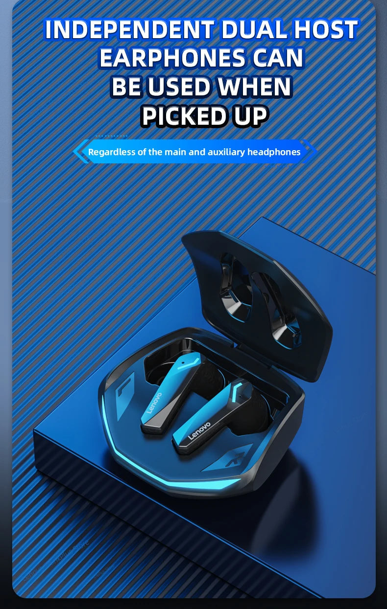 Choice Lenovo GM2 Pro 5.3 Earphone Bluetooth Wireless Earbuds Low Latency Headphones HD Call Dual Mode Gaming Headset With Mic RELUX.STORE