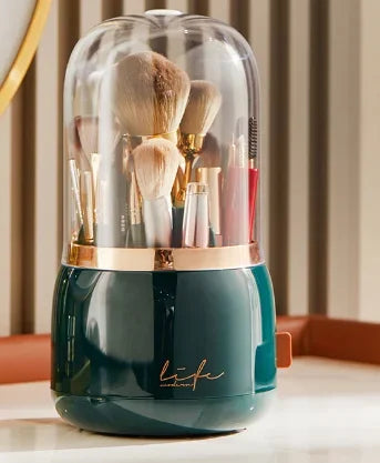 360° Rotating Makeup Organizer Brush Holder Cosmetic Storage Box Pen Case Lipstick Organizer - Clear Plastic Makeup Storage RELUX.STORE
