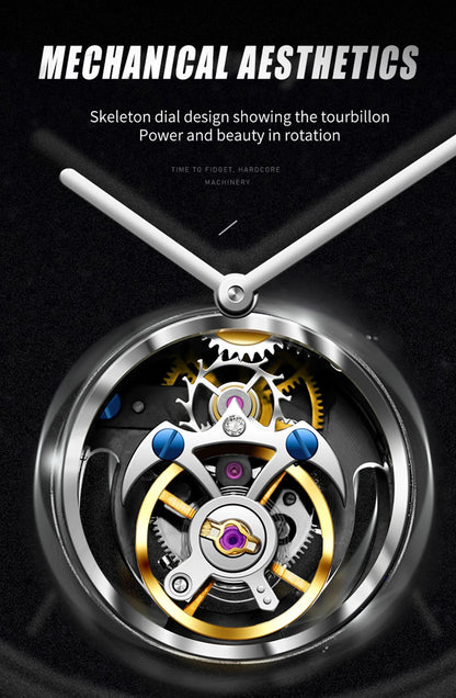 AESOP Mens Luxury Real Flying Tourbillon Mechanical Sapphire Waterproof Watch Skeleton Watches for Men Wristwatches Male 2025 A