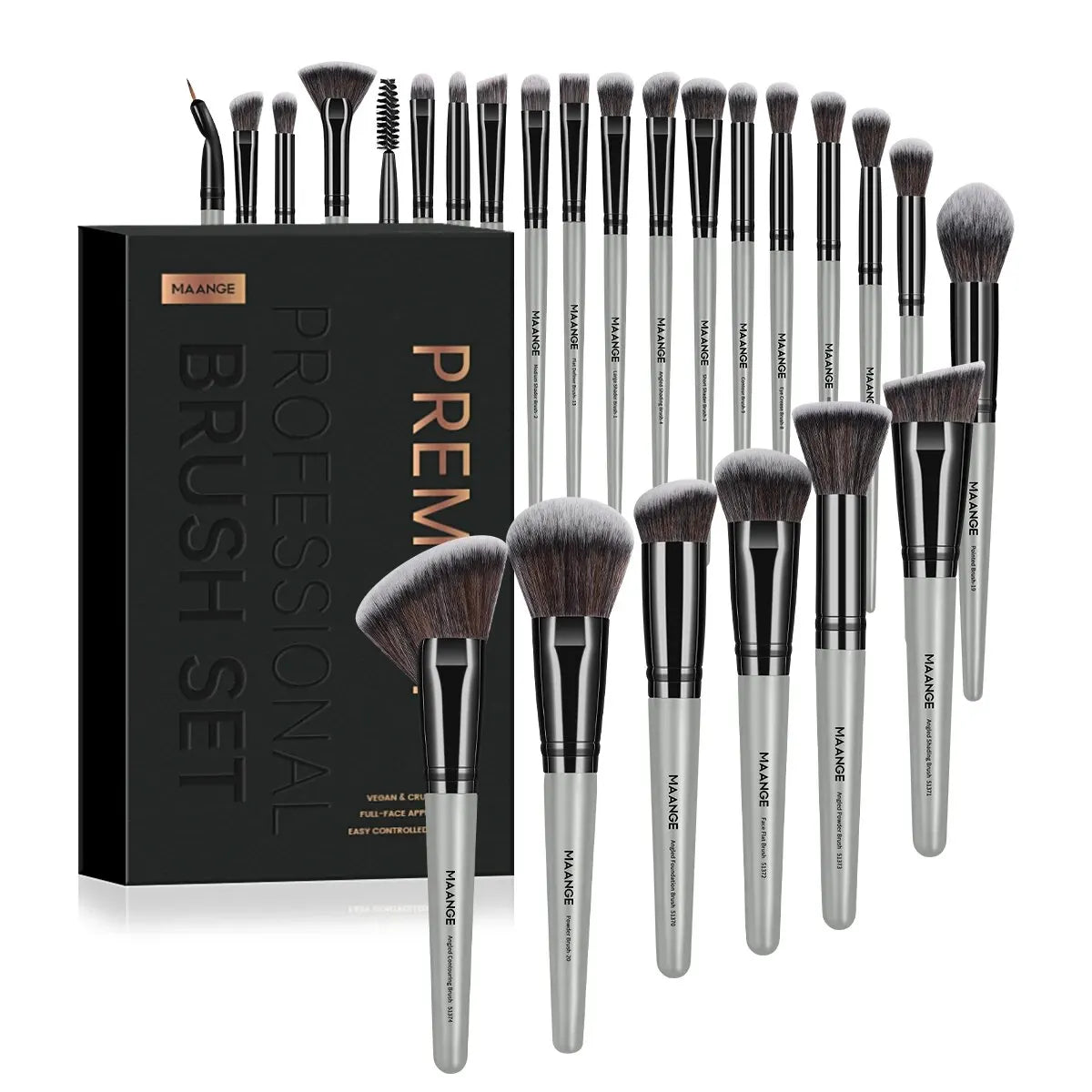 MAANGE Professional Gift Box 25 Pieces Makeup Brushes Kit Face Eye Beauty Brushes For Foundation Conceal Eyeshadow Contour Brush RELUX.STORE