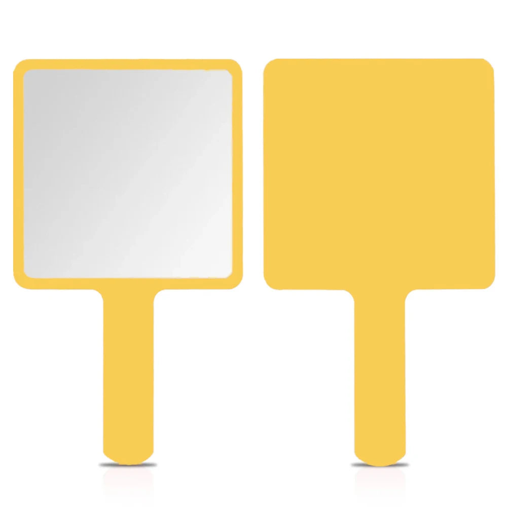 1Pcs Plastic Handle Handheld Makeup Vanity Mirror Portable Square Eyelash Extension Mirror Women Cosmetic Beauty Salon Supplies RELUX.STORE