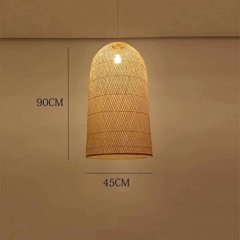 New Chinese Bird's Nest Lampshade Chandelier Hotel Restaurant Staircase Japanese Tatami Rattan LED Bamboo Furniture Decoration RELUX.STORE