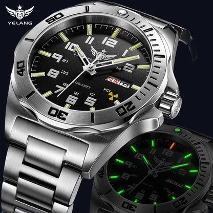 Yelang V1019 Brand 44MM Men Watch NH36 100M PROFESSIONAL WATERPROOF Deep Diving Mechanical Automatic Watch Sapphire Lens Reloj