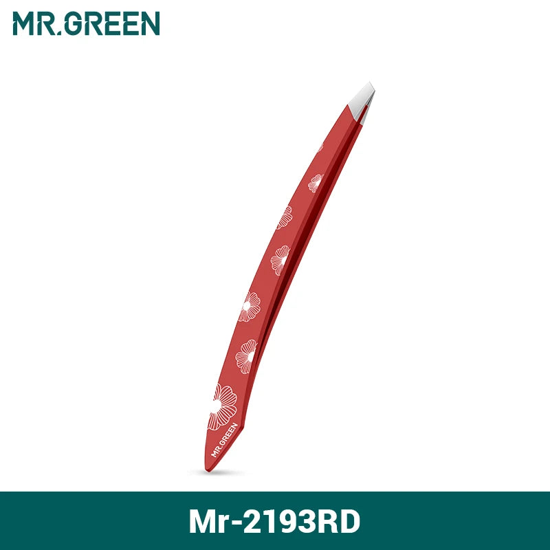 MR.GREEN Curve Handle Eyebrows Tweezers Professional Fine Hairs Puller Makeup Tools Stainless Steel Beauty Clips Removal RELUX.STORE