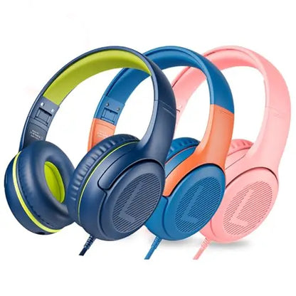 AT2 1/2/3Pcs Headset,3.5mm Surround Stereo Gaming Headphones with Mic Soft Memory Earmuffs for PC,Laptop,Kids for School Toddler