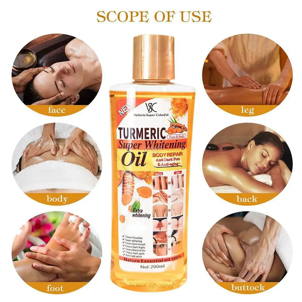 Turmeric Essential Oil Facial Body Massage oil Moisturizing Diffuser Aromatherapy Brightening Smoothing Body Face Skin Care 200m RELUX.STORE