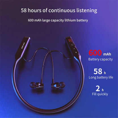 Wireless Headset Bluetooth 5.0 Earphone HiFi 9D Stereo Neck-Hanging Sport Headphone Support Bluetooth TF Card FM Audio Playback RELUX.STORE