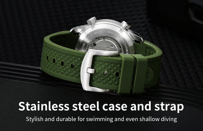 BERNY 20Bar Diver Men Mechanical Watch Miyota 8215 Super Luminous Sapphire Swiming Automatic Self Wind Silicone Men Wristwatch