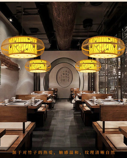 Neo-Chinese Style Handmade Bamboo Chandeliers-Modern Retro Lighting for  Restaurants Hot Pot Tea Rooms B&Bs