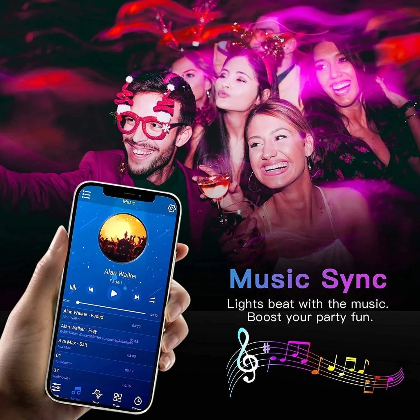 Bluetooth LED Strip Lights Smart SMD 5050 APP Remote Control Flexible Ribbon Diode Lamp Tape TV Backlights Game Room Home Decor RELUX.STORE
