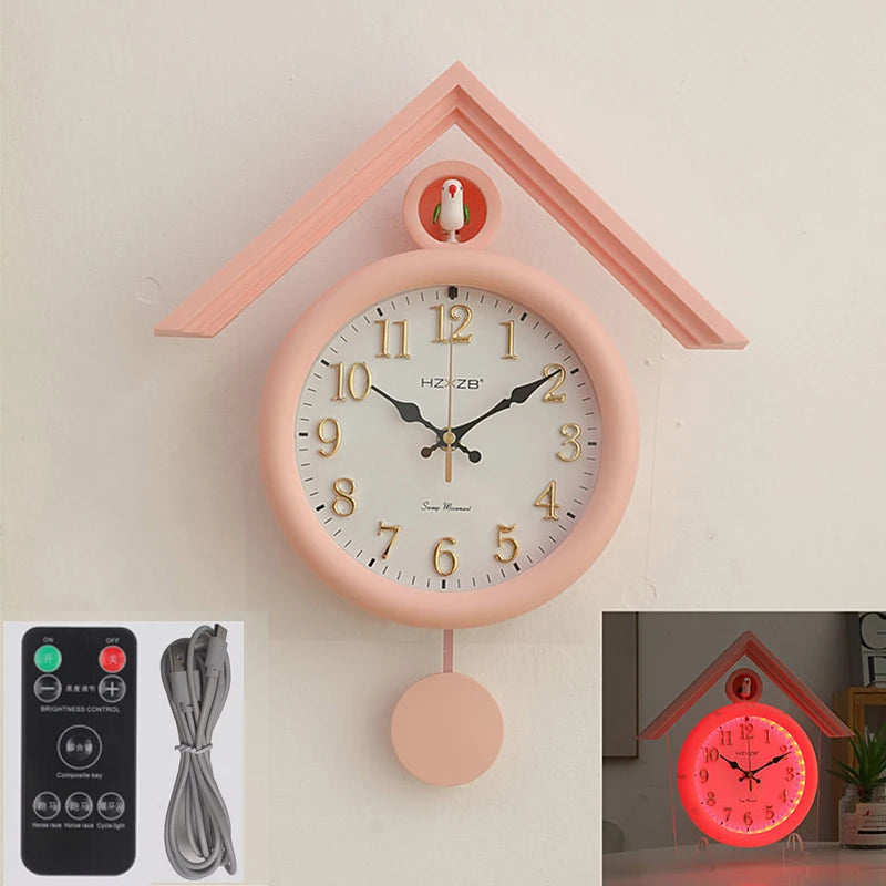 Luminous Wall Clock Luxury Cuckoo Clocks Led Watch Retro Table Clock Bedroom Silent Living Room Decoration Elegant Room Ornament RELUX.STORE