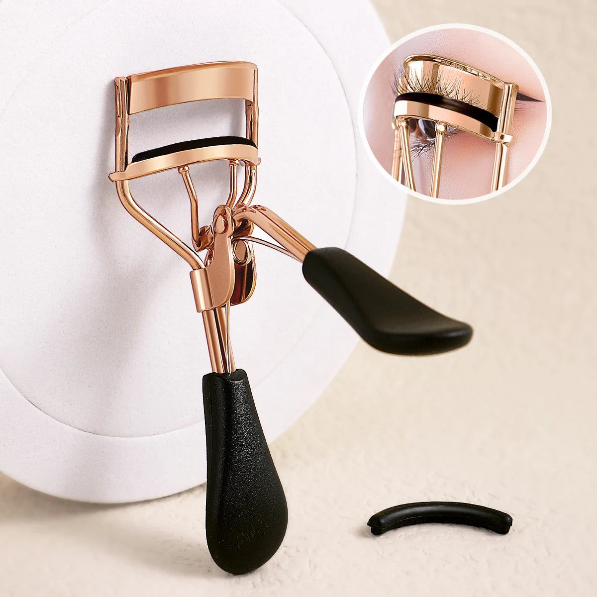 Portable Eyelash Curler with 15 Silicone Pads and Stainless Steel Eyelash Curler, Used for Eyelash Extension and Curling Tools RELUX.STORE