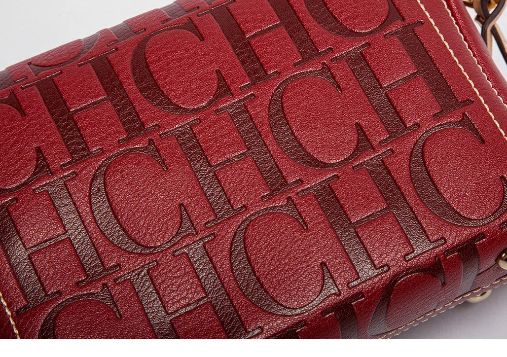 Fashion Design Model Metal Accessories Buckle Women's Shoulder Bag Luxury Brand 2025 Fashion Solid Colour Printed Head Bag RELUX.STORE