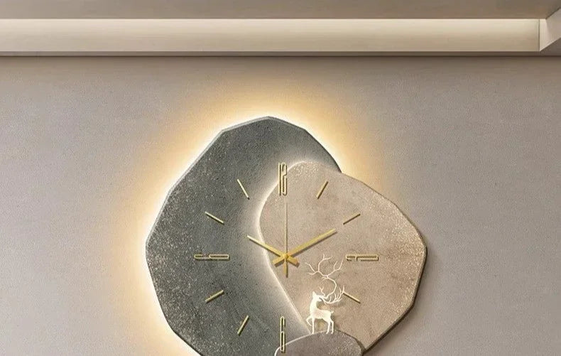 Modern wall clock in living room stylish large living room clock light design mechanism Nordic bedroom with silent decoration RELUX.STORE