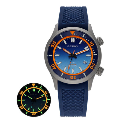 BERNY Automatic Titanium Diver Watch for Men Supper Luminous Sappire AR coated Miyota 8215 20ATM Mechanical Diving Men's Watches
