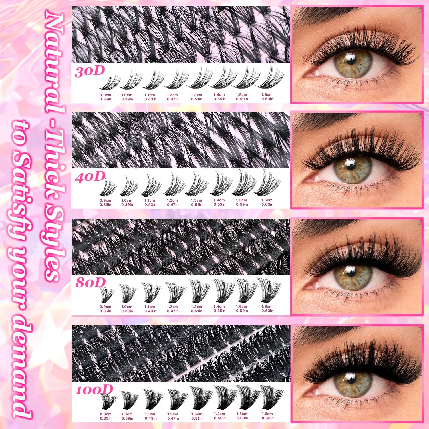 DIY Lash Extension Kit 720pcs Lash Clusters Individual Eyelashes Kit with Lash Bond and Seal Wispy Natural Mange Lashes RELUX.STORE