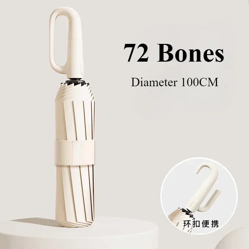 Strong Windproof Automatic Umbrella Sunshade UV Protection Folding Men's Umbrella Buckle Rain Large Parasol for Women