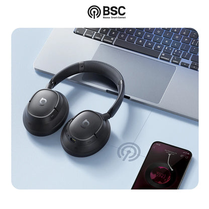 Baseus EH10 NC ANC Wireless Headphones 45dB Adaptive Hybrid Noise Cancelling Headsets Hi-Res LDAC Headphone Bluetooth 6.0 80Hrs