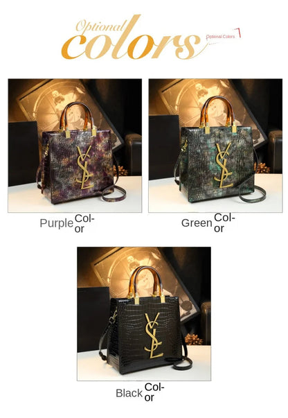 2025 New Arrival All-match Crocodile Pattern Atmospheric Middle-aged Women's Bag Large Capacity Portable Tote Bag Handbags RELUX.STORE