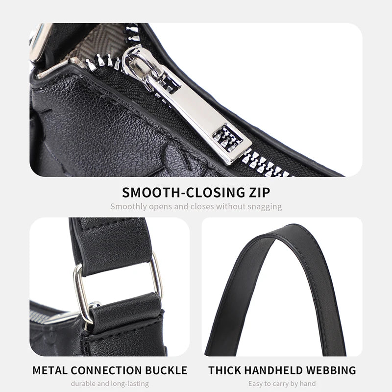 TINYAT Female Moon Bag Leather Shoulder Messenger Bag for Women Hand Bag Luxury Design Lightweight Party Ready Daily Use
