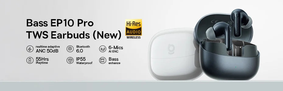 Baseus Bowie E19 Wireless Earphones Bluetooth 5.3 Big Bass 12mm Drivers IPX5 Waterproof Earbuds 33Hrs Battery Life Headphones RELUX.STORE