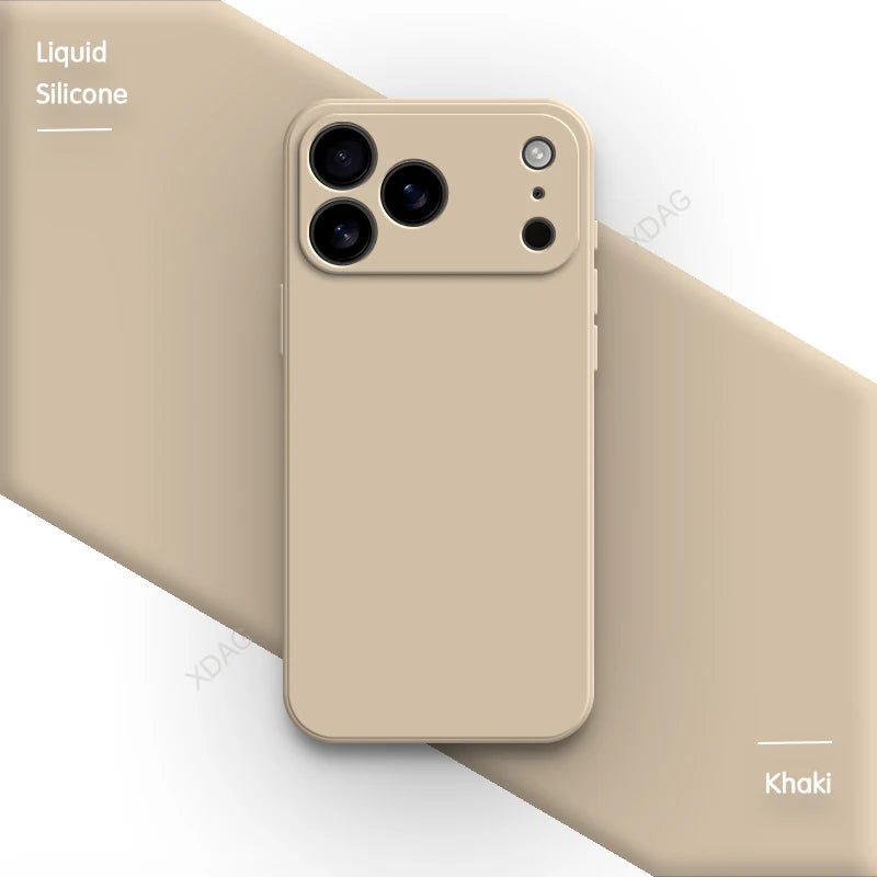 Liquid Silicone Original Phone Case for iPhone 17 Pro Max Air 17Pro 17Max 5G Straight Edge Lens Protection Soft Basic Back Cover RELUX.STORE