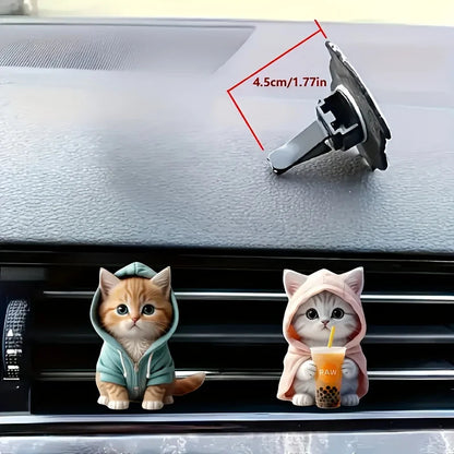 Cute cat acrylic car aromatherapy, long-lasting fragrance, vent clip, decorative and aromatherapy RELUX.STORE