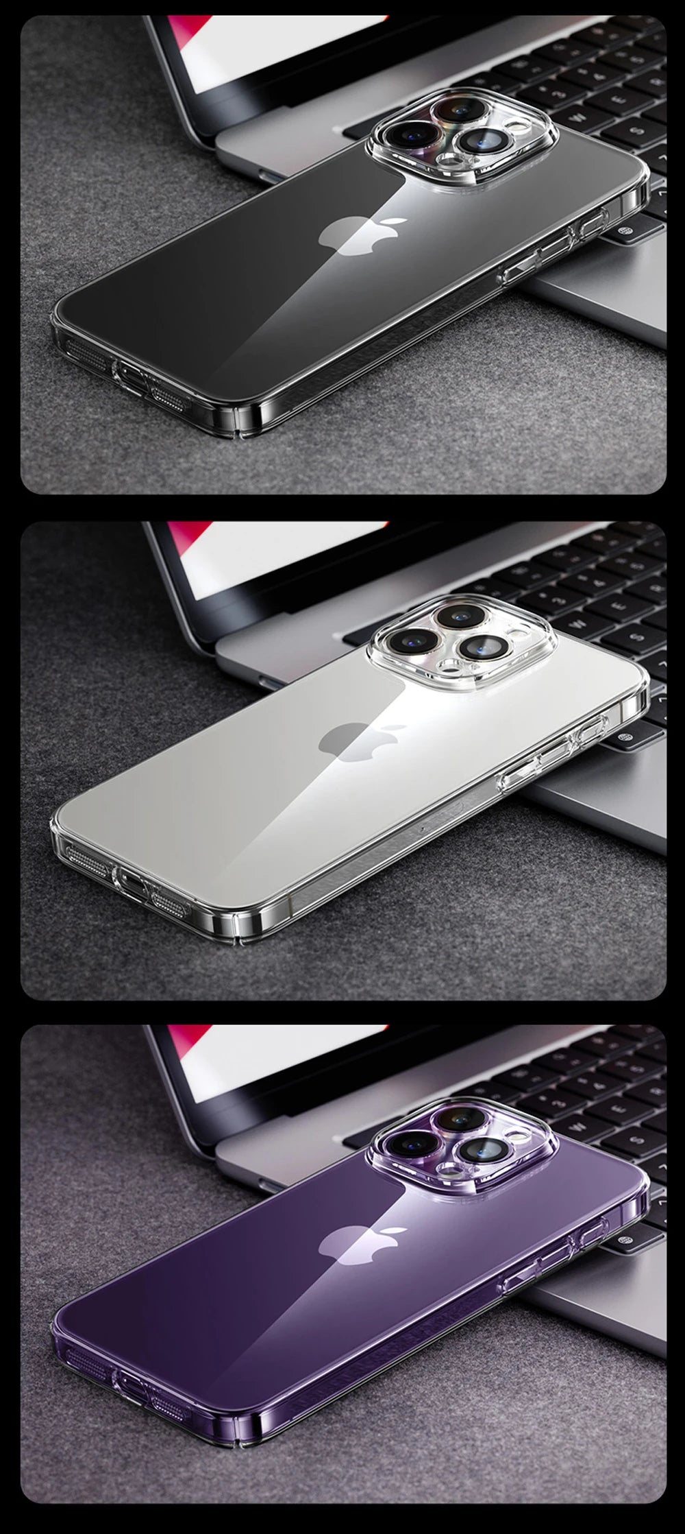 Joyroom Case For iPhone 17 Pro Max Case Crystal Transparent No Yellowing Lens Protection Cover For iPhone 16 Pro Shockproof Case RELUX.STORE