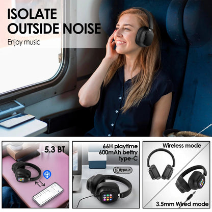 Siindoo JH-ANC930Plus Active Noise Cancelling Headphones, Hybrid Wireless Headphone With Multi Magnetic Touch Control LED Screen RELUX.STORE