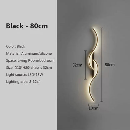 Modern LED Wall Lamp Minimalist Led Light Bedroom Bedside Long Strip Wall Sconces Living Room Sofa Home Indoor Lighting Fixture RELUX.STORE