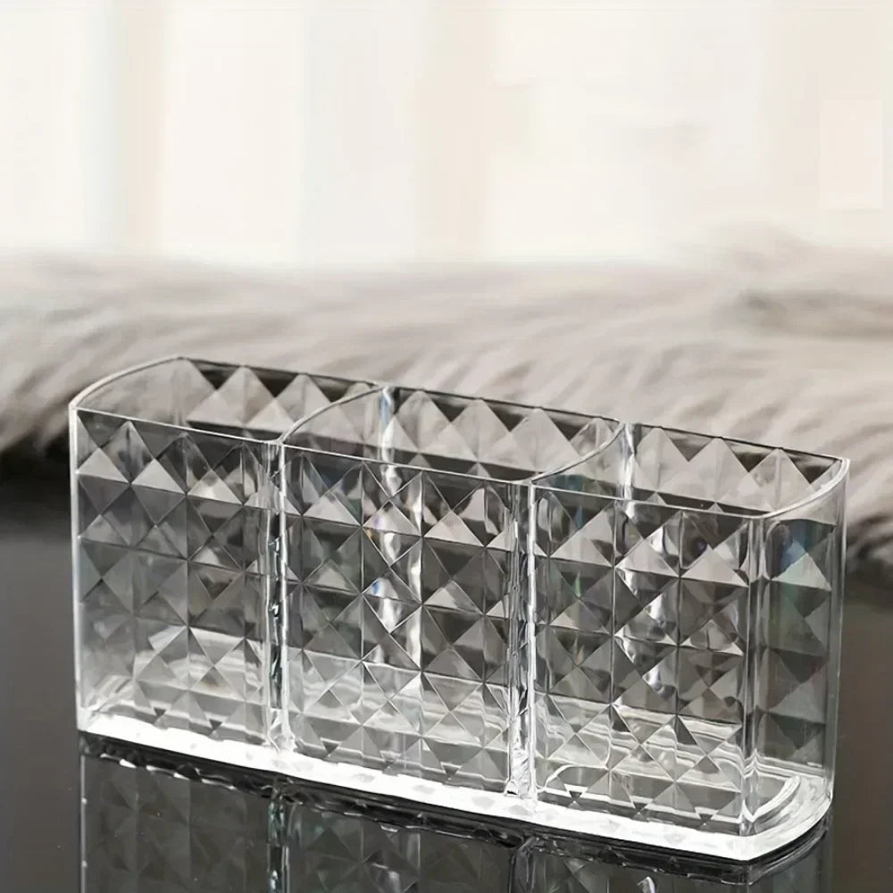 Clear Acrylic Makeup Brush Holder Desk Cosmetic Organizer Lipstick Storage Box Nail Polish Display Stand Rack Jewelry Case RELUX.STORE