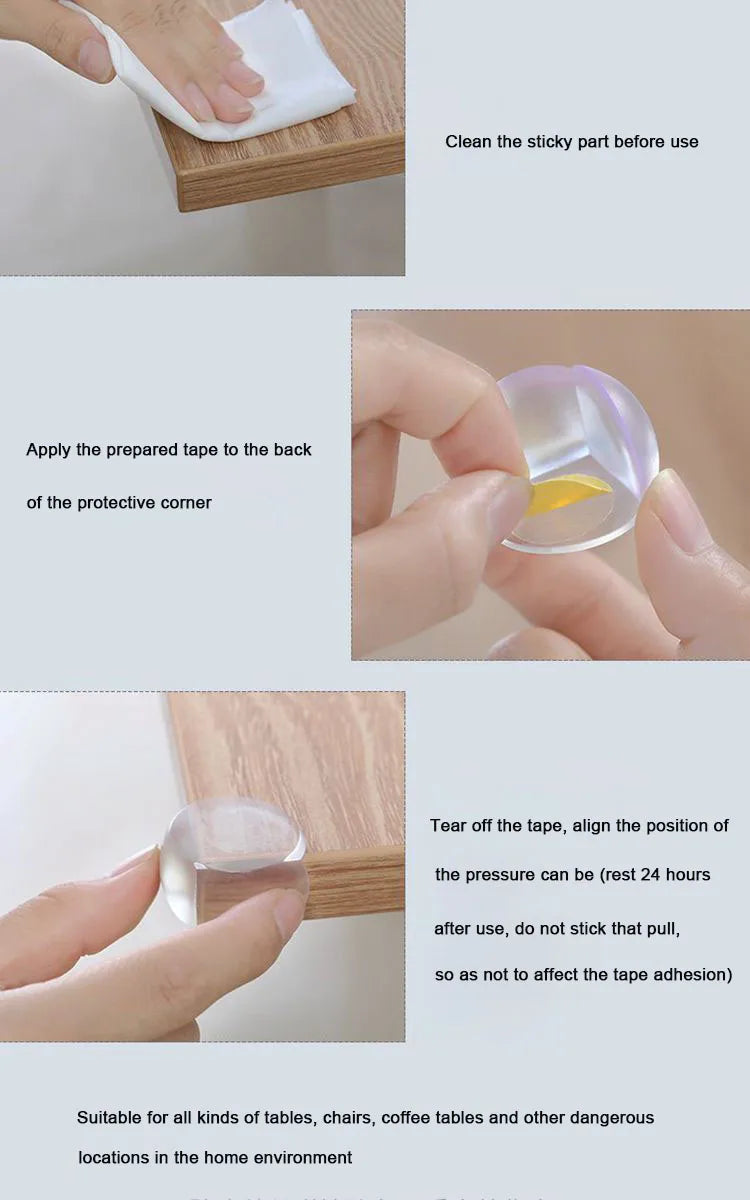 4pcs/8pcs/12pcs Children Baby Safety Silicone Protector Table Corner Edge Protector Child Anti-collision Edge Protector RELUX.STORE