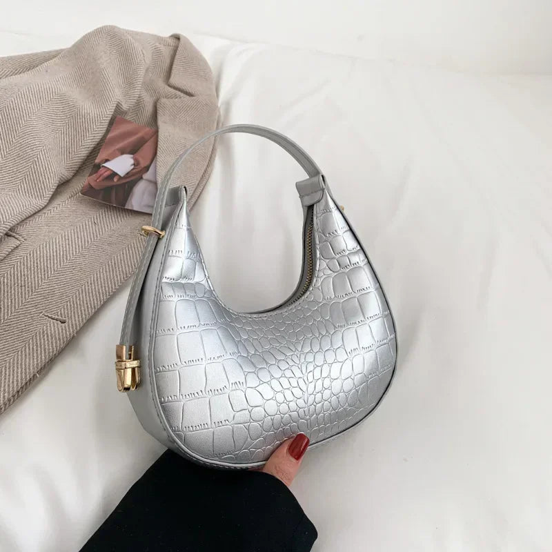Fashion Luxury Design PU Leather Shoulder Bag Women Small Clutch Handbag Purse Female Underarm Bag Travel Totes shoulder bag RELUX.STORE